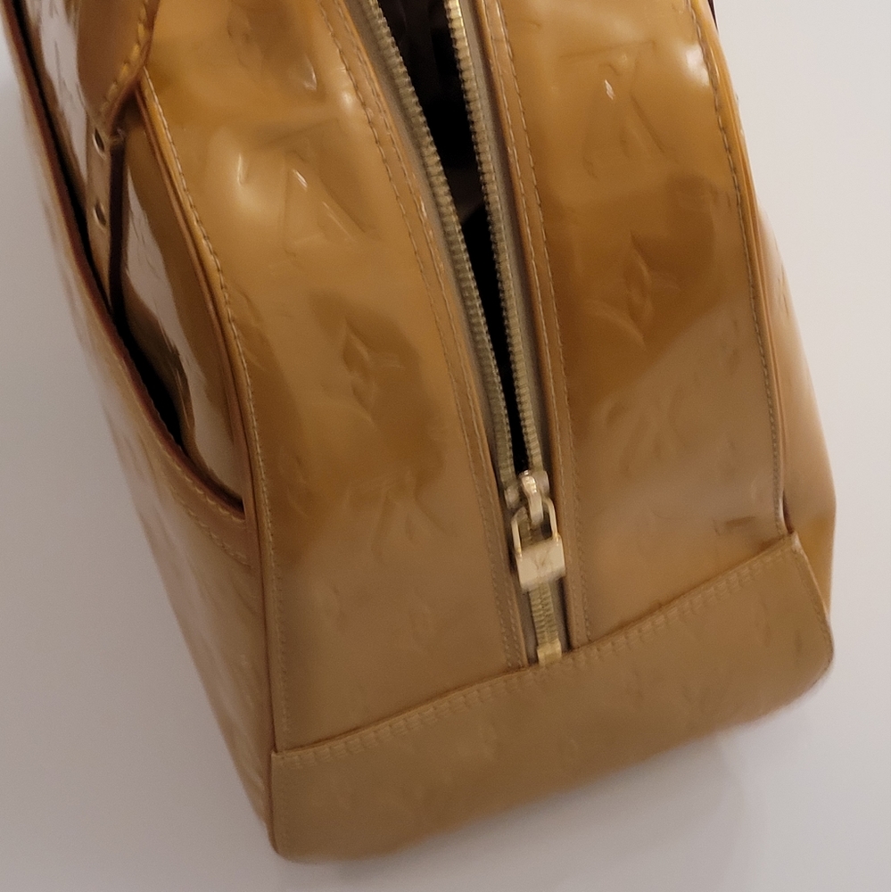 Louis Vuitton Monogram Vernis Yellow Bowling Style Handbag See Pics - Picture 7 of 16